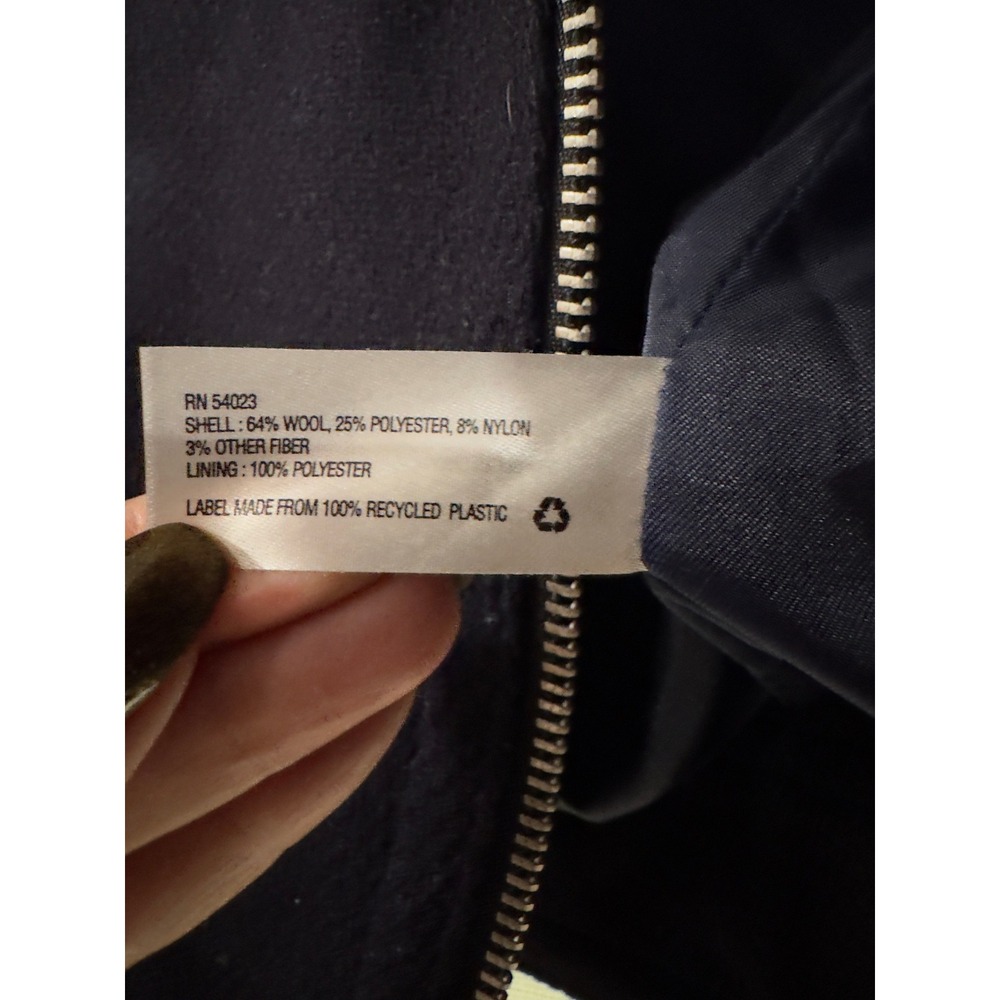 Gap Navy Blue Wool Blend Cropped Moto Biker Jacket Womens Small - Picture 5 of 6